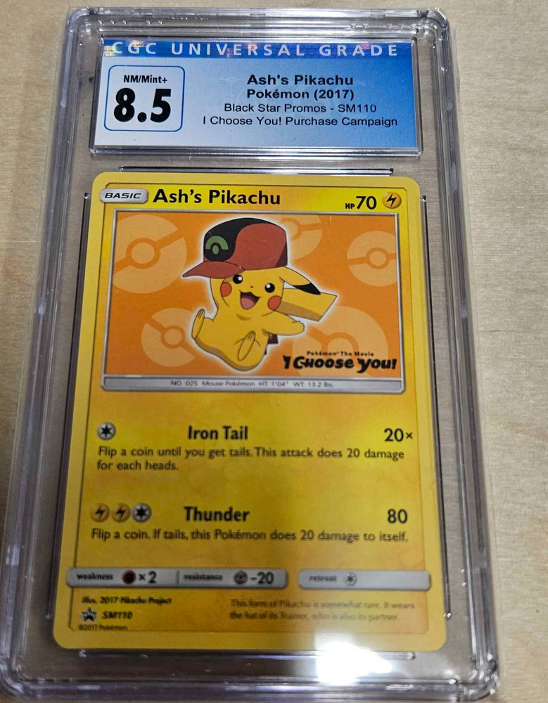 CGC 8.5 Ash's Pikachu (SM110) [Sun & Moon: Black Star Promo]