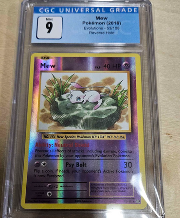 CGC 9 Mew (Reverse Holo) (53/108) [Evolutions]