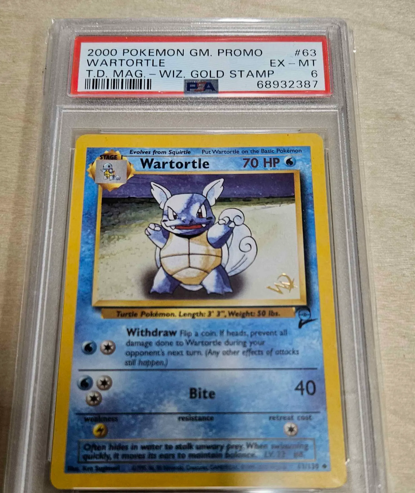 PSA 6 Wartortle [W Stamp] (63/130) [Pokémon Base Set 2]